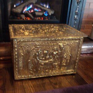 vintage brass storage box
